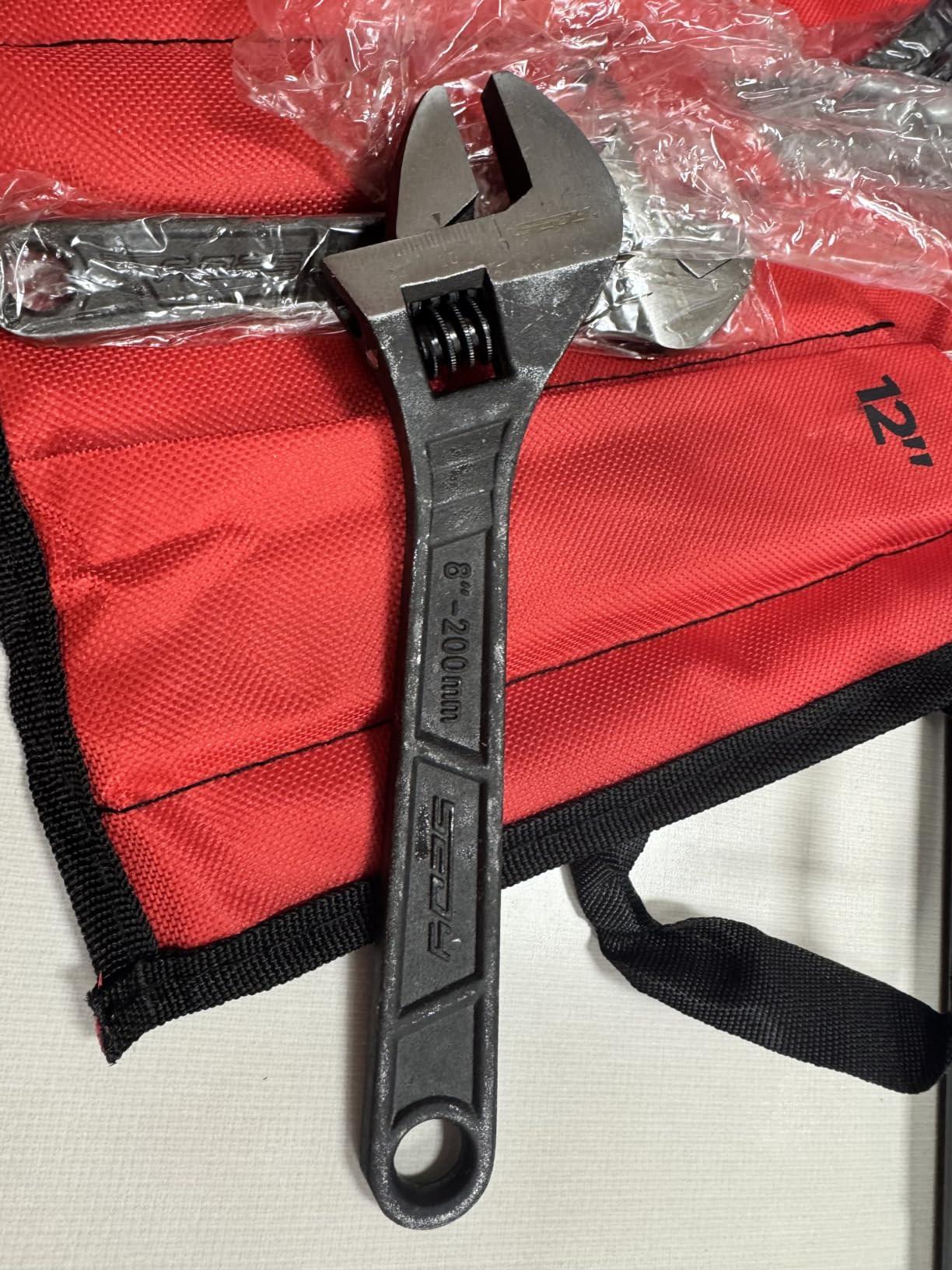 Adjustable Wrench Set Wrenches Sets: 4-Piece 6, 8, 10, 12 Inch Chrome Vanadium Steel Corrosion-Resistant Black Oxide Finish for Automotive Plumbing and Household Repairs customer photo 2