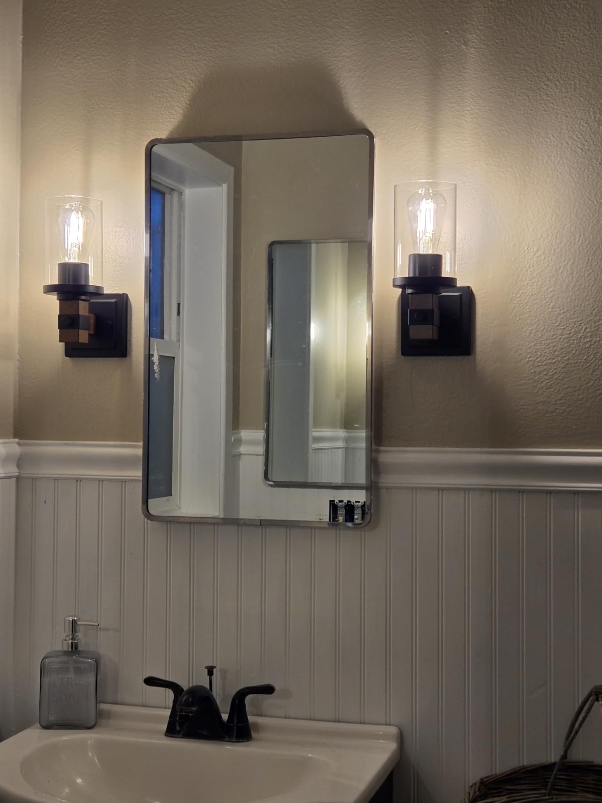 EDISHINE Wall Sconces Set of 2, Farmhouse Vanity Lights for Bathroom customer photo 2