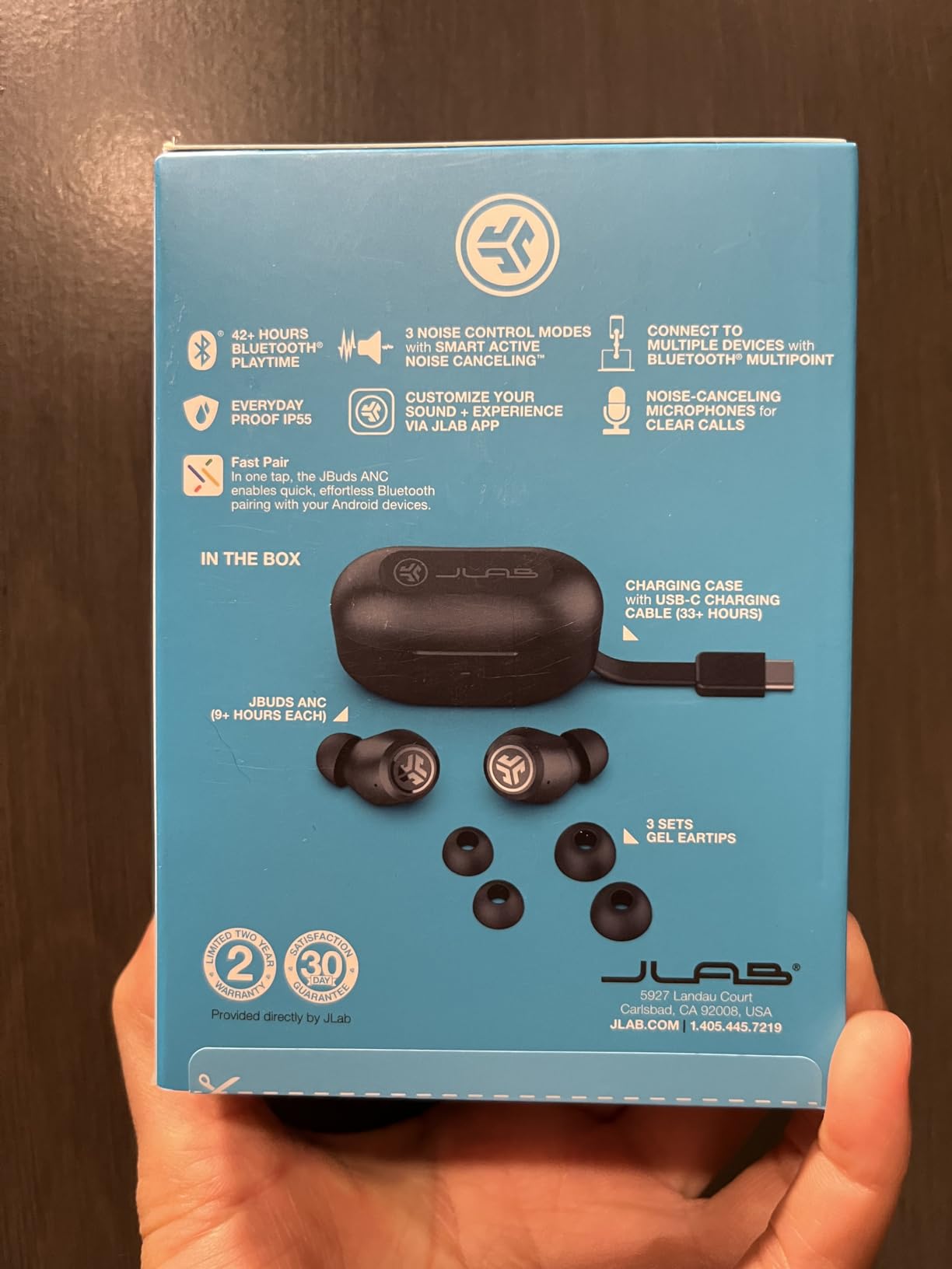 JLab JBuds ANC 3, True Wireless Earbuds, Active Noise Cancelling, Multipoint Connect, Google Fast Pair, Black customer photo 1