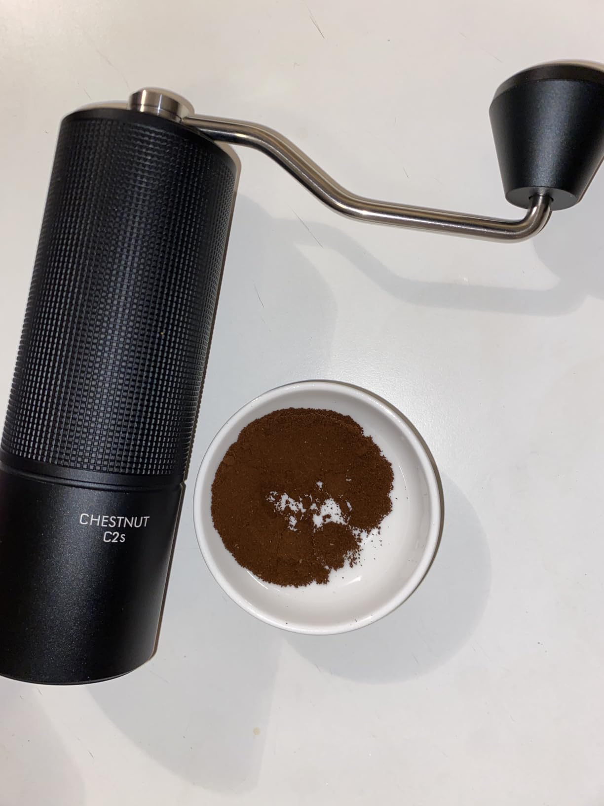 TIMEMORE Chestnut C2S Manual Coffee Grinder Stainless Steel S2C Conical Burr Coffee Grinder, Capacity 25g Hand Coffee Bean Grinder, Double Bearing Positioning, Black customer photo 2