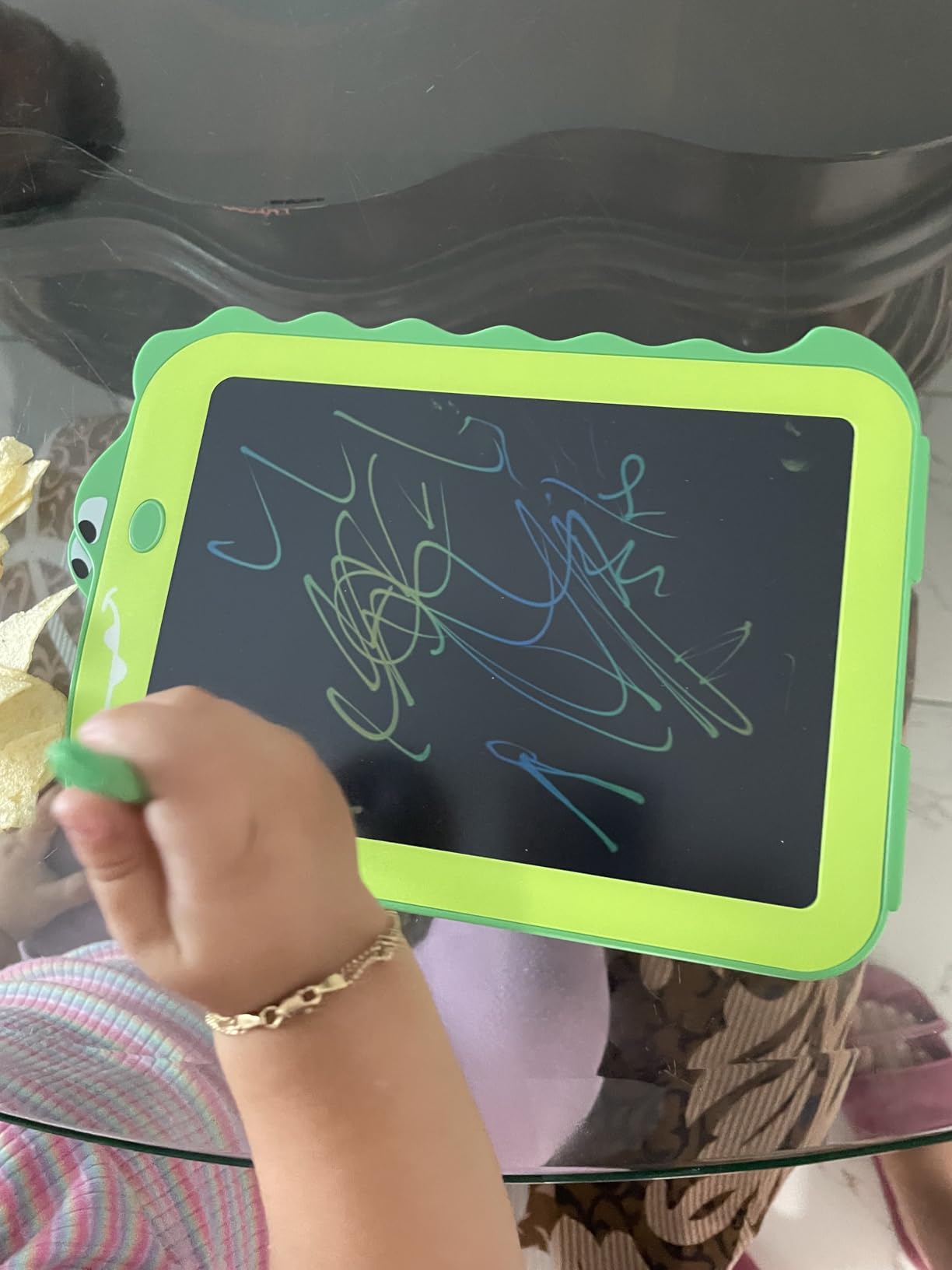 Teriph LCD Writing Tablet for Kids, Colorful Toddlers Toys Drawing Board, Educational Kid Toys, Doodle Pad Dinosaur Toy for 3 4 5 6 7 8 Year Old Boys Girls Birthday Party Xmas,8.5inch & Green customer photo 1