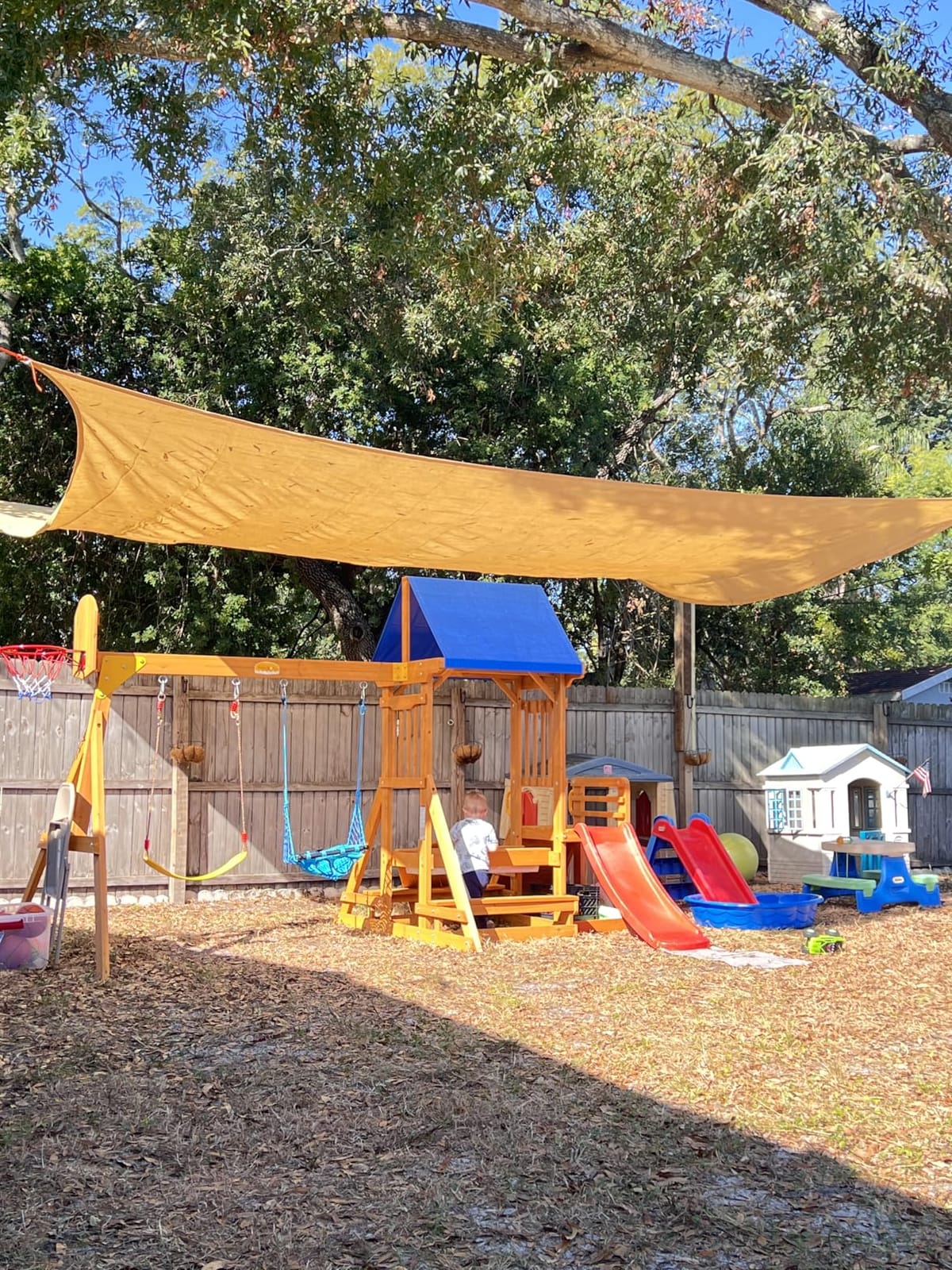 Kids Swing Sets for Backyard, Wooden Playground Sets for Ages 3-6 customer photo 2