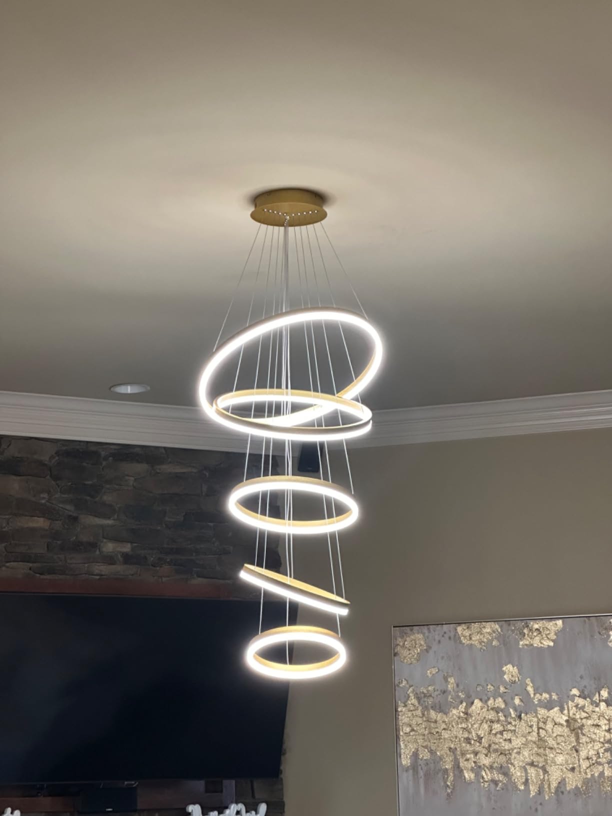 LED Modern Chandeliers 5 Rings for Dining Room Entryway customer photo 2