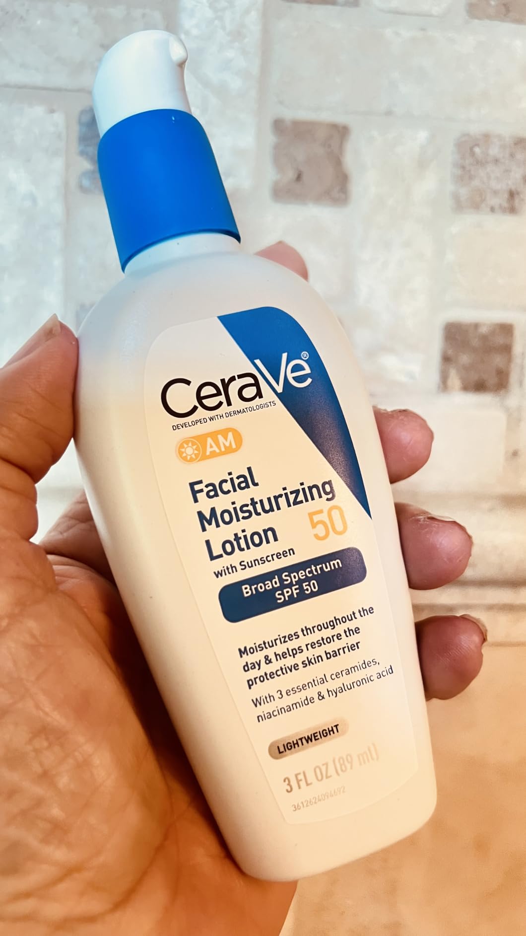 CeraVe AM Facial Moisturizing Lotion SPF 50, Face Moisturizer with SPF, 3oz customer photo 2