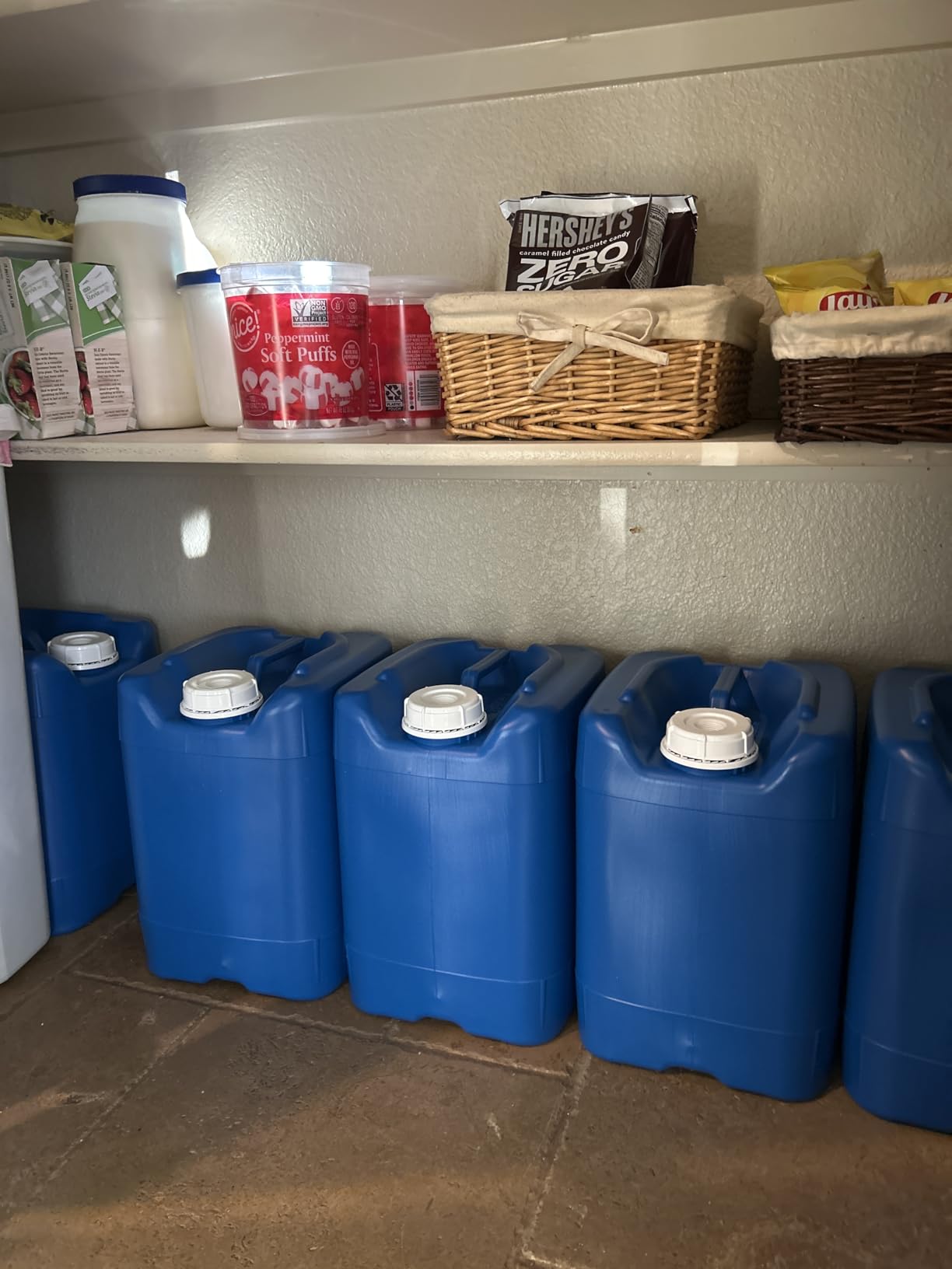 5-Gallon Stackable Water Storage Containers, 5 Gallons Each w/Lids + Spigot, Easy Fill, Survial Supply Emergency Water Storage for Camping and Disaster Preparedness, RV, Camping, 10 Gallon customer photo 2