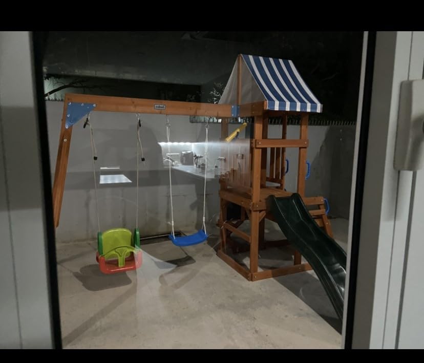 ROBOTIME Wooden Swing Set for Backyard, All-in-One Kids Playset, Ages 3-10 customer photo 1