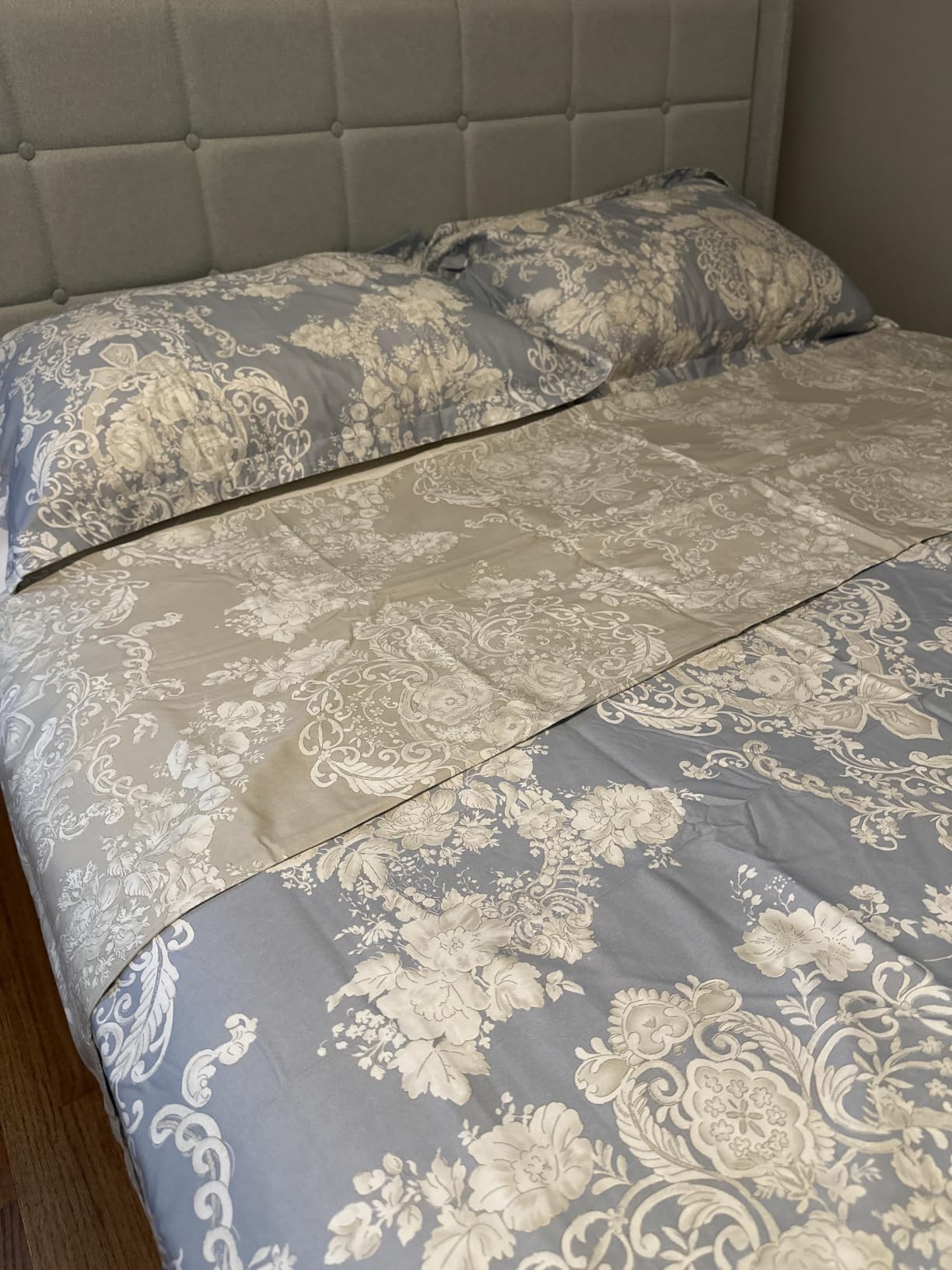 OAITE Queen Duvet Cover Set 3pcs 100% Cotton Wildflower Botanical customer photo 2