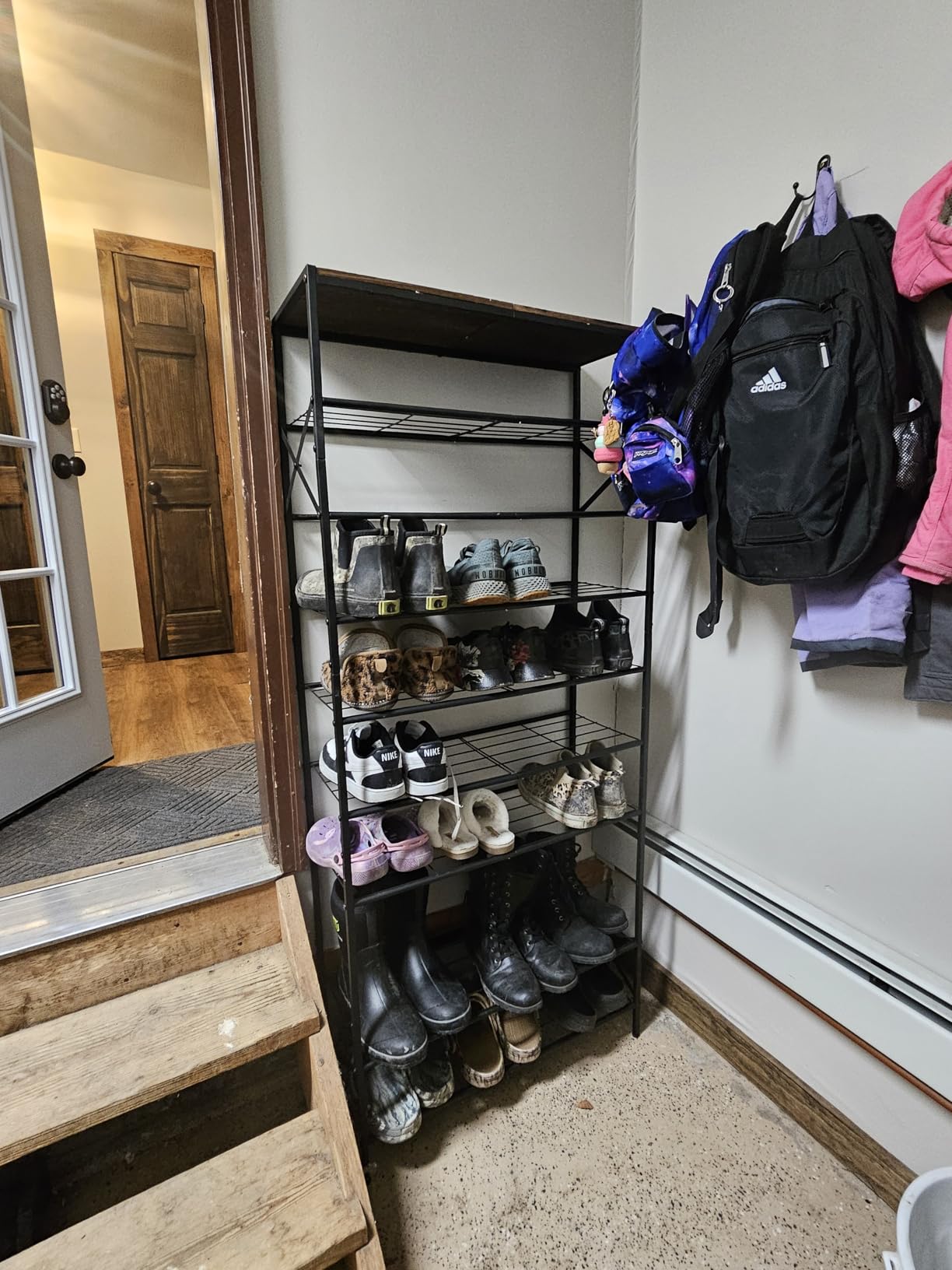 10 Tier Metal Shoe Rack with Wood Top, 30-40 Pairs customer photo 2