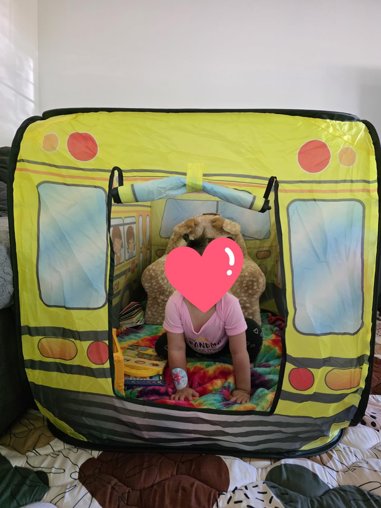 Fire Truck Pop Up Tent for Kids Ages 3+, Foldable Indoor Outdoor Playhouse customer photo 2