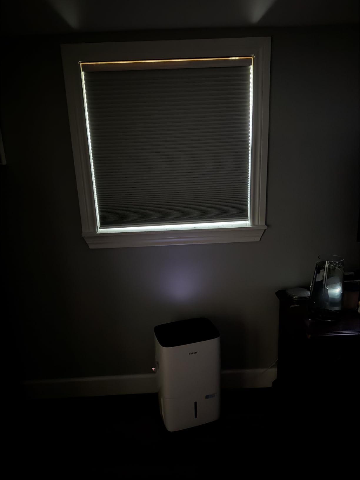 Changshade Cordless Cellular Shades, Motorized Blackout Room Darkening Black Out Honeycomb Blinds for Indoor Windows Bedroom, Pull Down Pleated Accordion Blind Easy Install, Custom Size, White customer photo 2