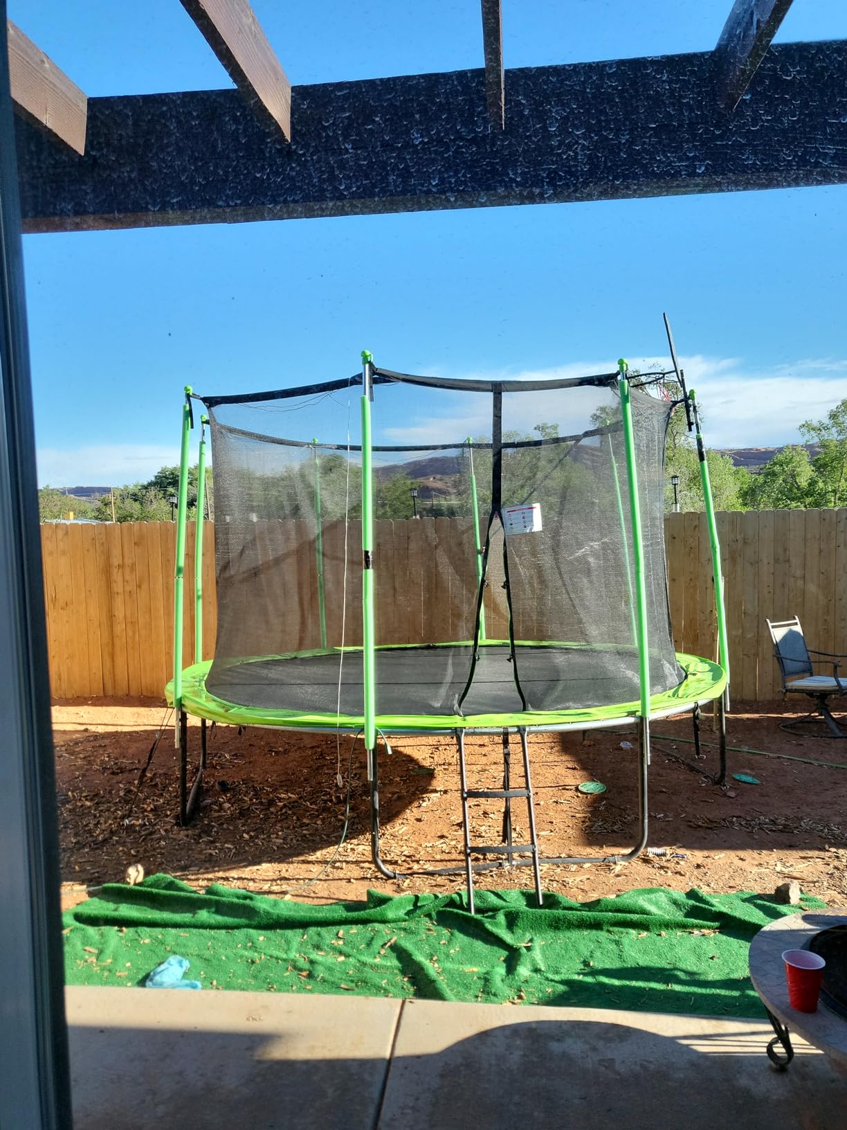 LHX 8 10 12 14 15 16FT Tranpoline Outdoor 1500LBS with Basketball Hoop, Light and Sprinkler, Large Heavy Duty Round Recreational Tranpoline for Kids and Adults for Family Backyard Fun, ASTM Approved customer photo 1