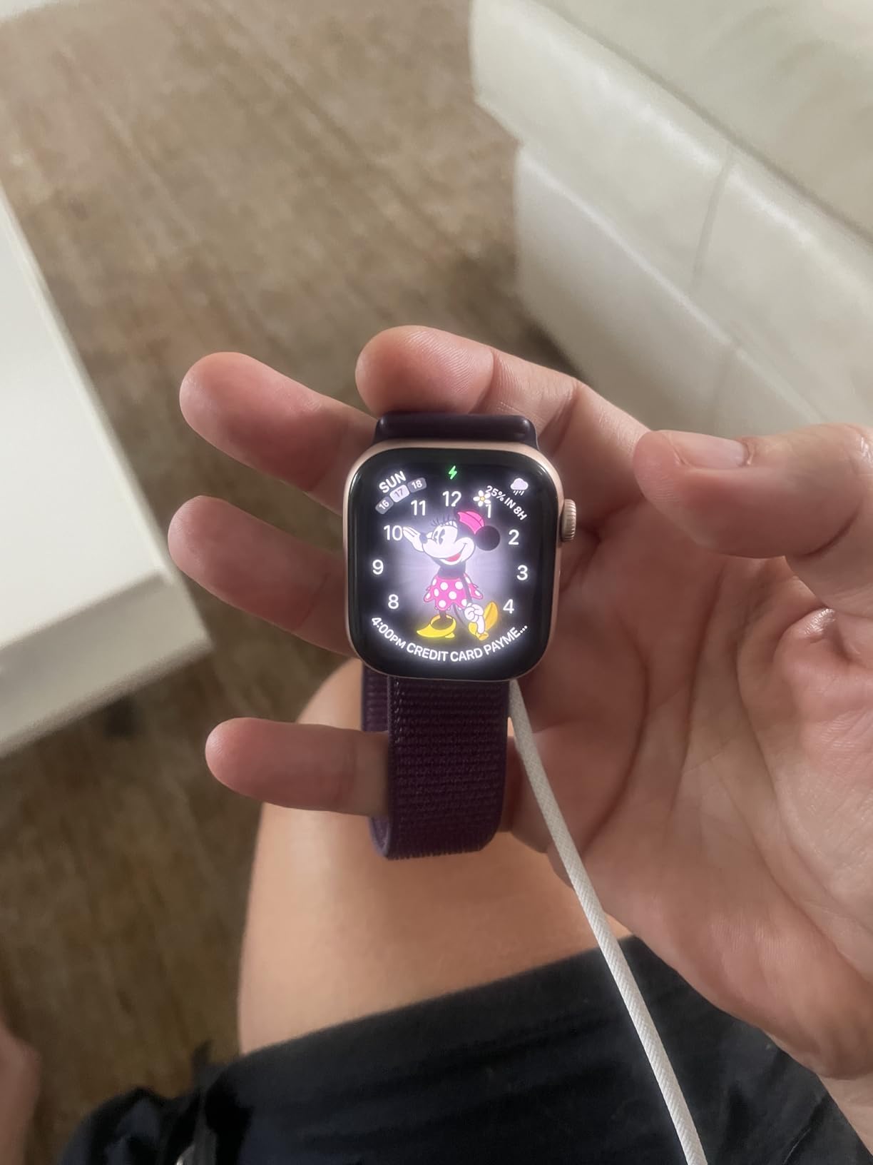 Apple Watch Series 10 [GPS 46mm case] Smartwatch with Rose Gold Aluminum Case with Plum Sport Loop. Fitness Tracker, ECG App, Always-On Retina Display, Carbon Neutral customer photo 2