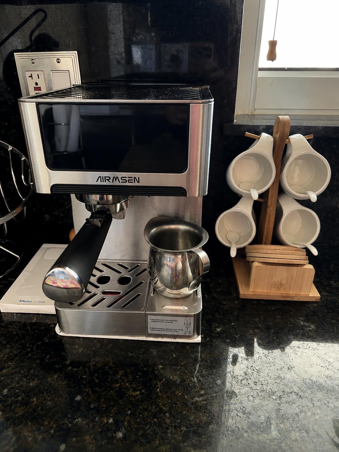 AIRMSEN 20 Bar Espresso Machine with Automatic Milk Frother, Cappuccino & Latte Coffee Maker with Quick Brew Dual Boiler (1350W + 1000W), Stainless Steel, 60oz Water Tank, Touchscreen customer photo 1