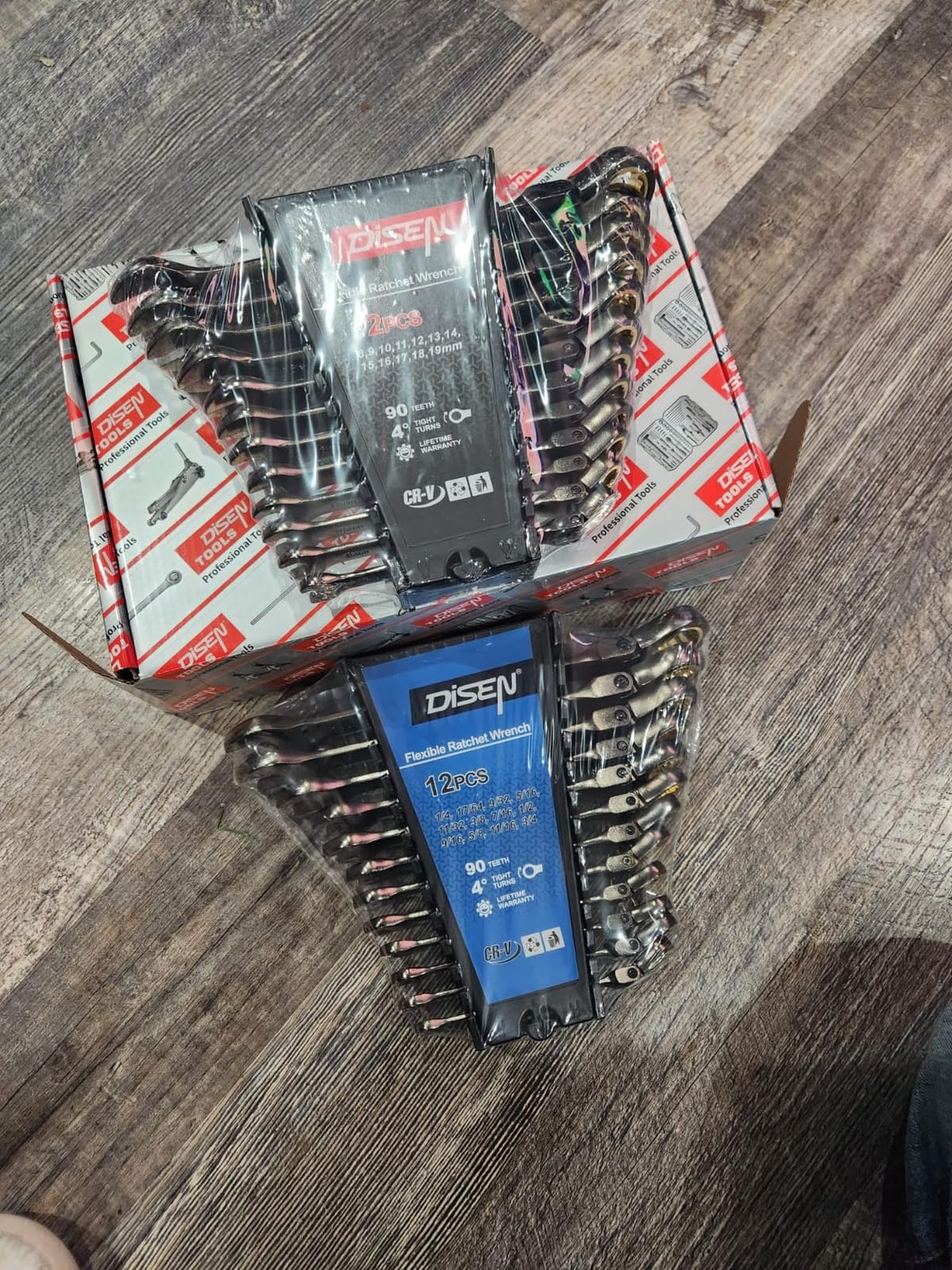 DISEN Ratcheting Wrenches Set 90 Tooth Flex-Head with Nickel Plating 24 Pcs customer photo 1