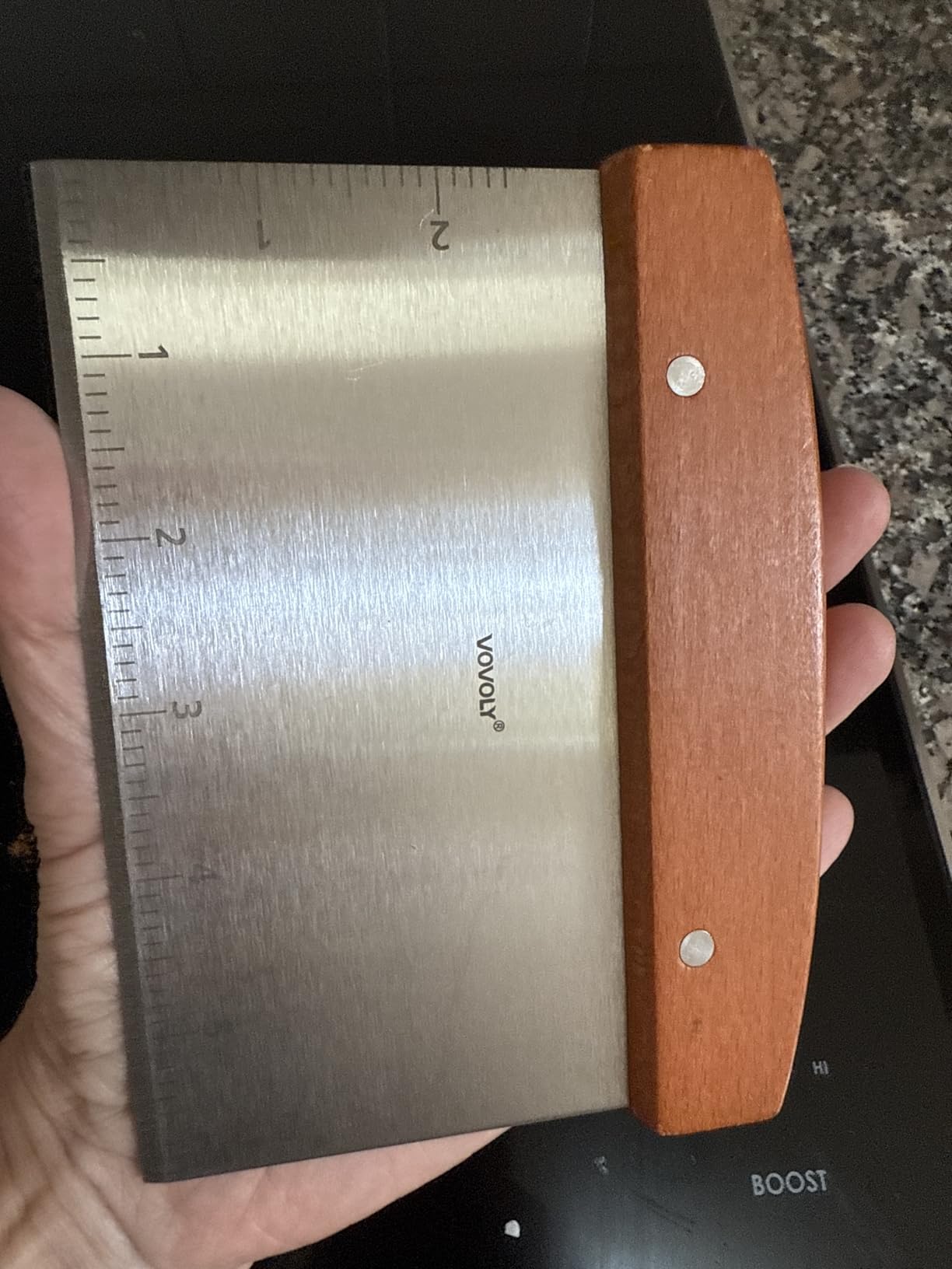 Vovoly Multipurpose Bench Scraper Kitchen Utensil for Flat Top Griddle, Dough Scraper Cutter for Bread and Pizza Cutter - Stainless Steel Metal Griddle Scraper Chopper customer photo 1