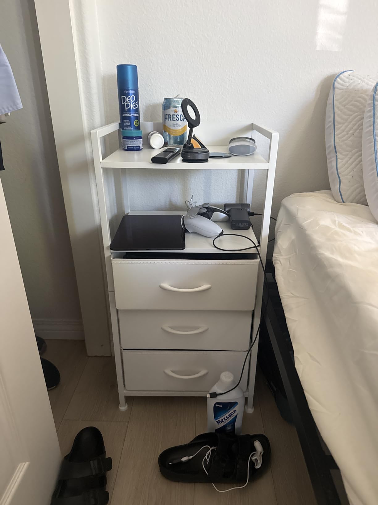 Somdot White Tall Dresser for Bedroom with 5 Drawers, Tall Nightstand customer photo 2