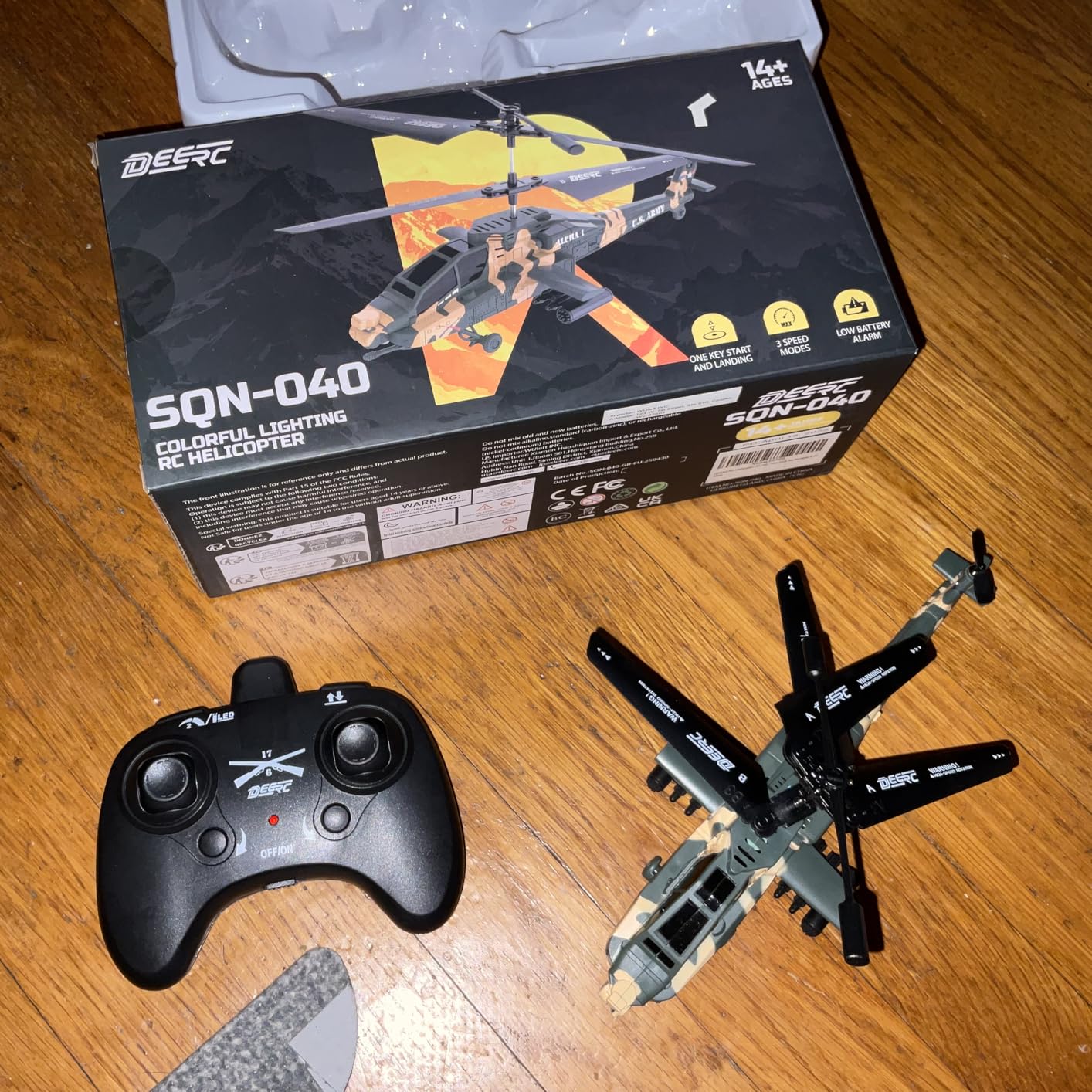 DEERC RC Helicopter, Remote Control Helicopter, 26 Mins Flight Time, LED Lights & Altitude Hold, 2 Batteries customer photo 1