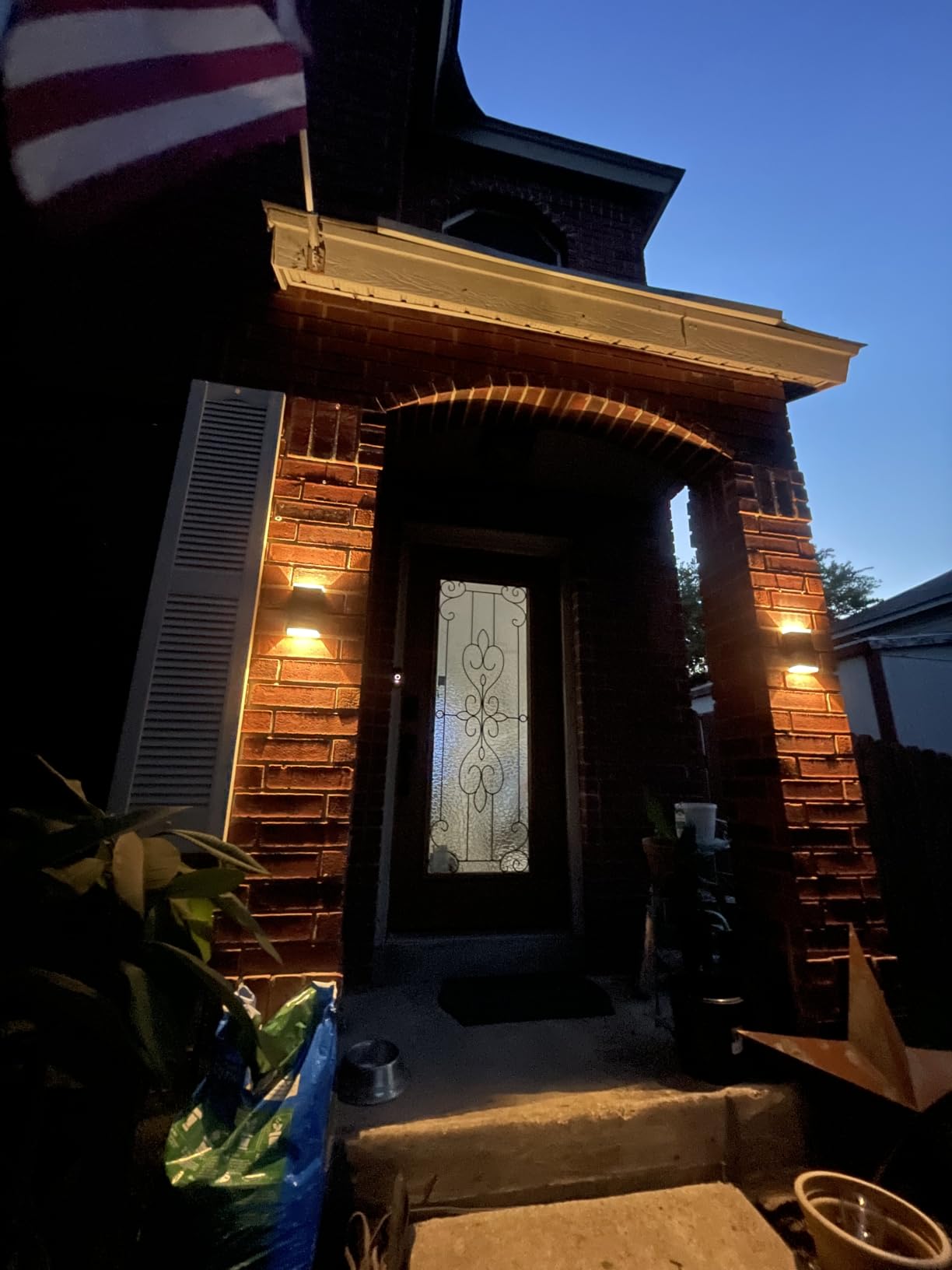 Solar Wall Lights Outdoor,3000/4000/6000K 3 Modes Dusk to Dawn Lighting Solar Wall Sconce IP67 Waterproof Up and Down Solar Lights Outdoor for House, Garage, Porch,Doorway (2 Pack) customer photo 2