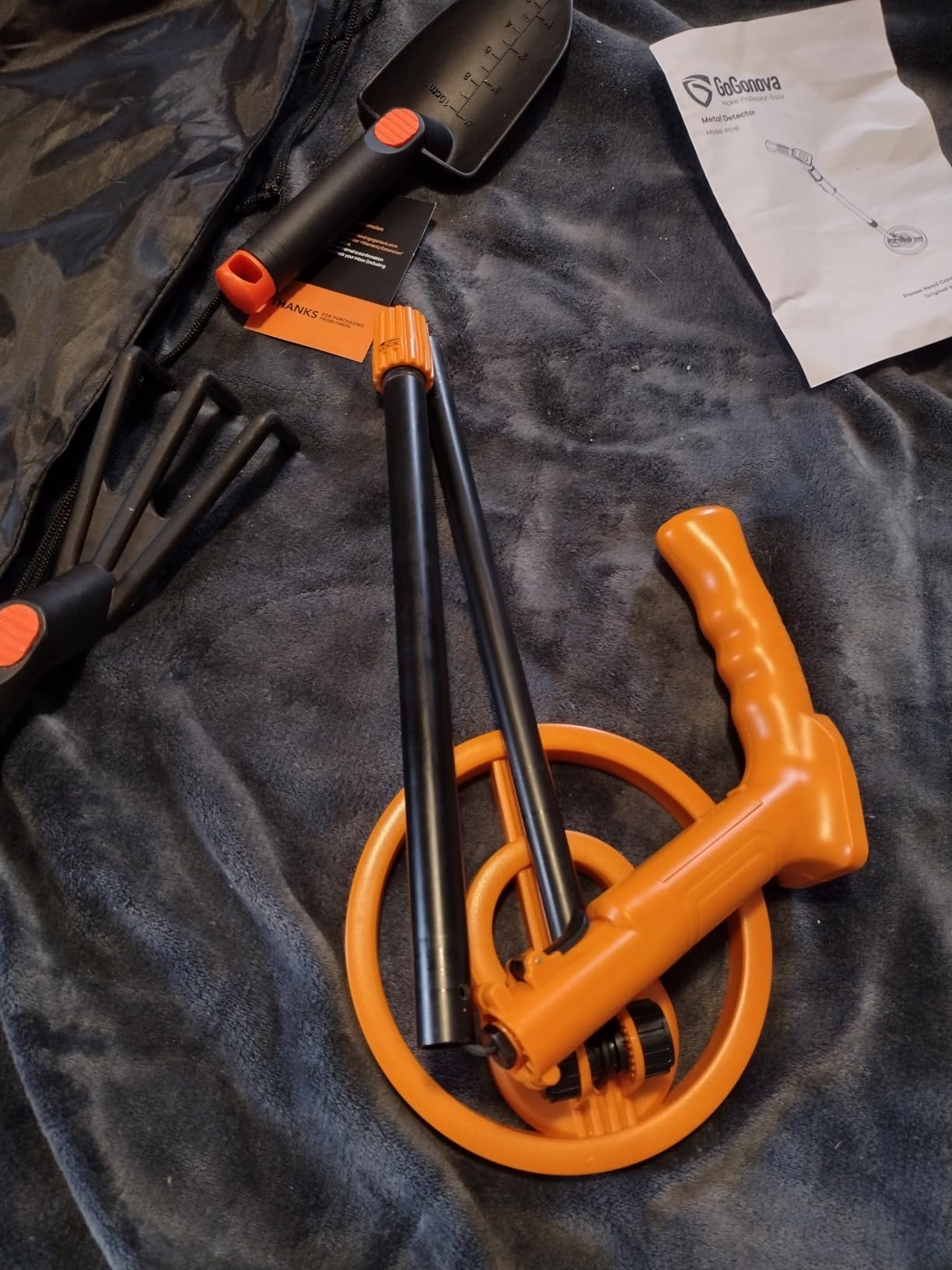 GoGonova Metal Detector, Adjustable 27.5” - 37.8” Metal Detector for Kids with LED Display, Lightweight Kids Metal Detector Kit with 6.8” Waterproof Search Coil, Gift for Boys & Girls, Orange customer photo 2