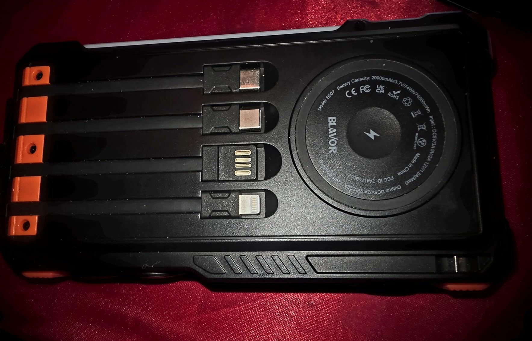 BLAVOR Solar Power Bank with Hand Crank and Built-in 4 Cables 20000mAh customer photo 1