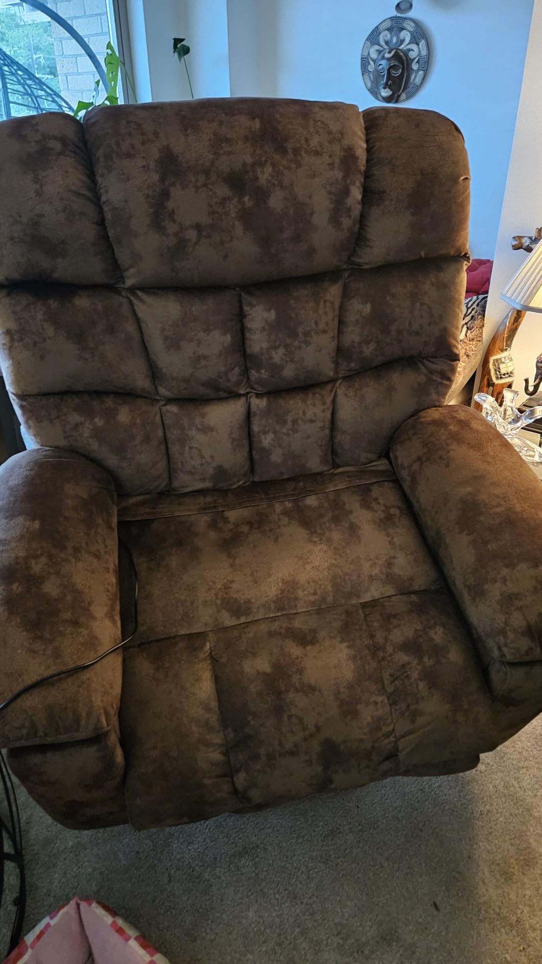 CANMOV Large Power Lift Recliner Chairs with Massage and Heat for Elderly, Heavy Duty and Safety Motion Reclining Mechanism Electric Wide Recliners with USB Ports, 2 Hidden Cup Holders,Brown customer photo 1