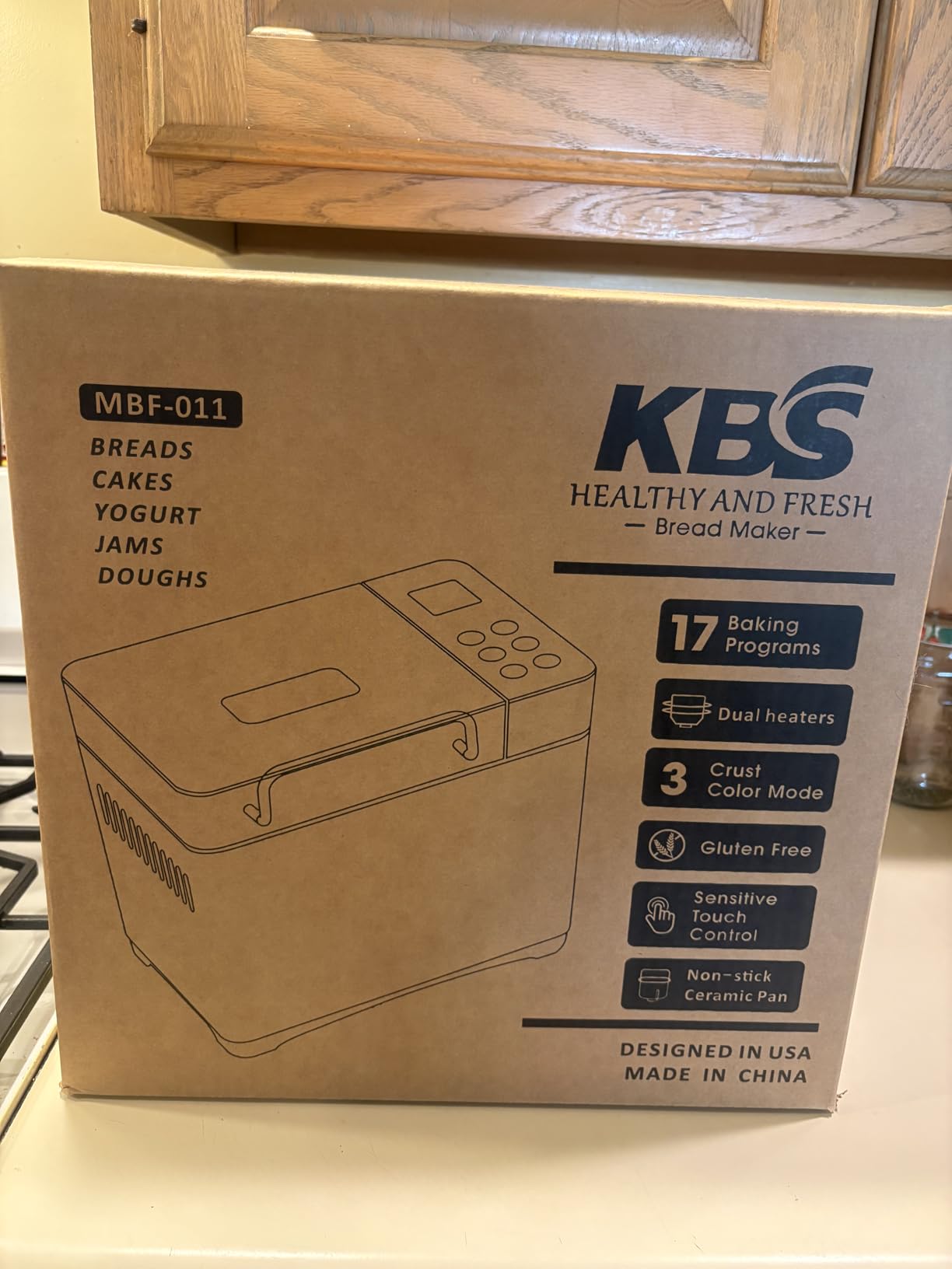 KBS 20-IN-1 Bread Maker with Custom Program, 650W Bread Machine with Nonstick Ceramic Pan & Stainless Steel Paddle, 2.2LB Bread Maker Machine, Polish Bread, Gluten-Free, Touch Panel,15H Timer,3 Colors customer photo 2