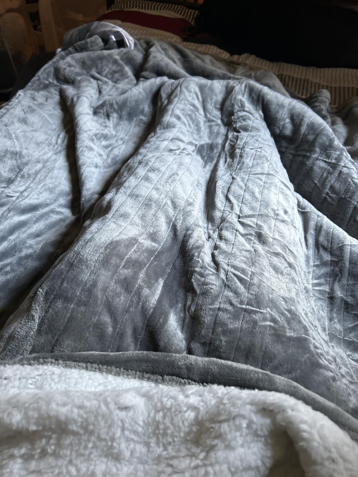 Bedsure Heated Blanket Queen Size, Dual Control Electric Blanket, Grey customer photo 2