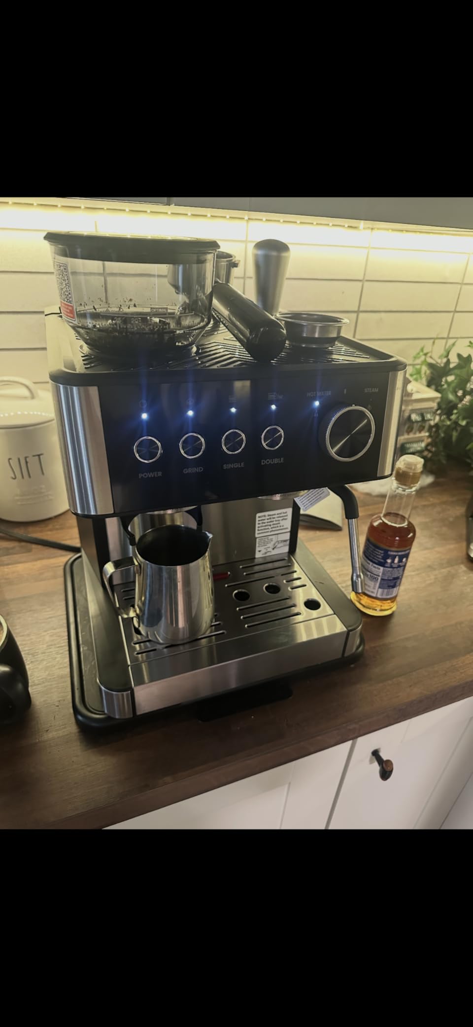 Electactic 15 Bar Espresso Machine with Grinder & Milk Frother, 58mm Expresso Coffee machines, Stainless Steel Coffee Maker for Cappuccino and Latte, Perfect for Home and Café Use-Dual Boiler customer photo 2