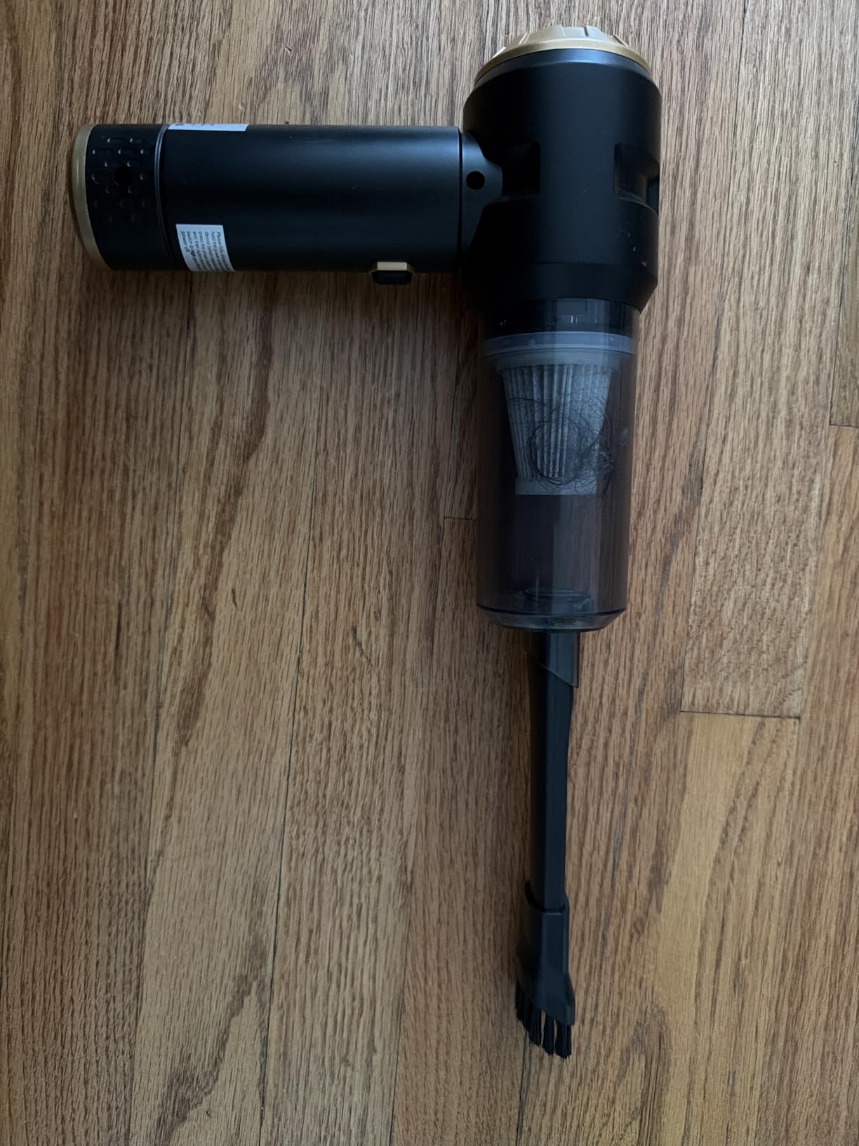 Handheld Vacuum Cleaner Cordless, 23000Pa Powerful Car Mini Vacuum Cleaner, Rechargeable Portable Lightweight dust Catcher for Home Car Carpet Stairs Pet Hair Deep Cleaning(Black-Gold). customer photo 1