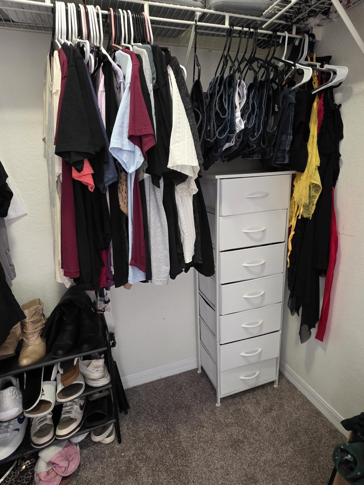 Fixwal Tall Skinny Dresser with 5 Fabric Drawers, Narrow Dresser, White customer photo 1