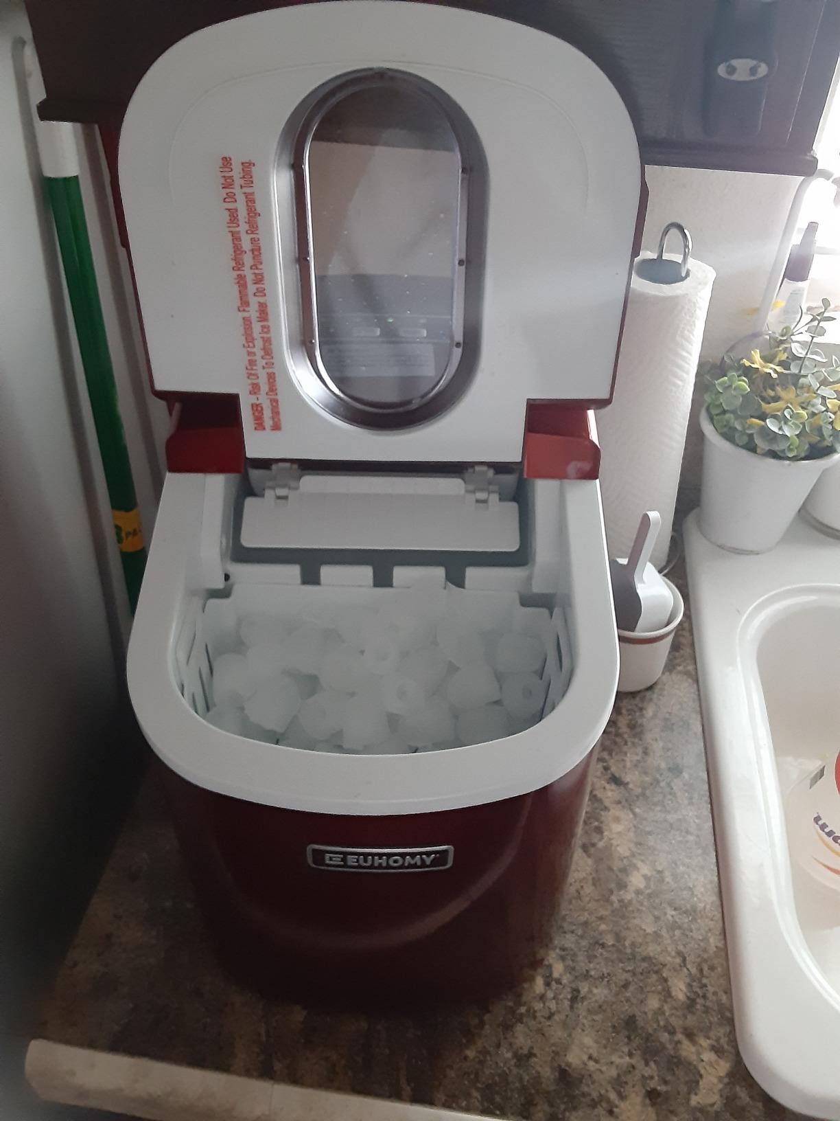 EUHOMY Nugget Ice Maker Countertop, 44lbs/24H, Ready in 7-10Mins, Black customer photo 1