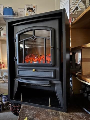 Electric Fireplace Stove with 3D Flame Effect, 1000/1500W & Flame-Only Mode customer photo 1