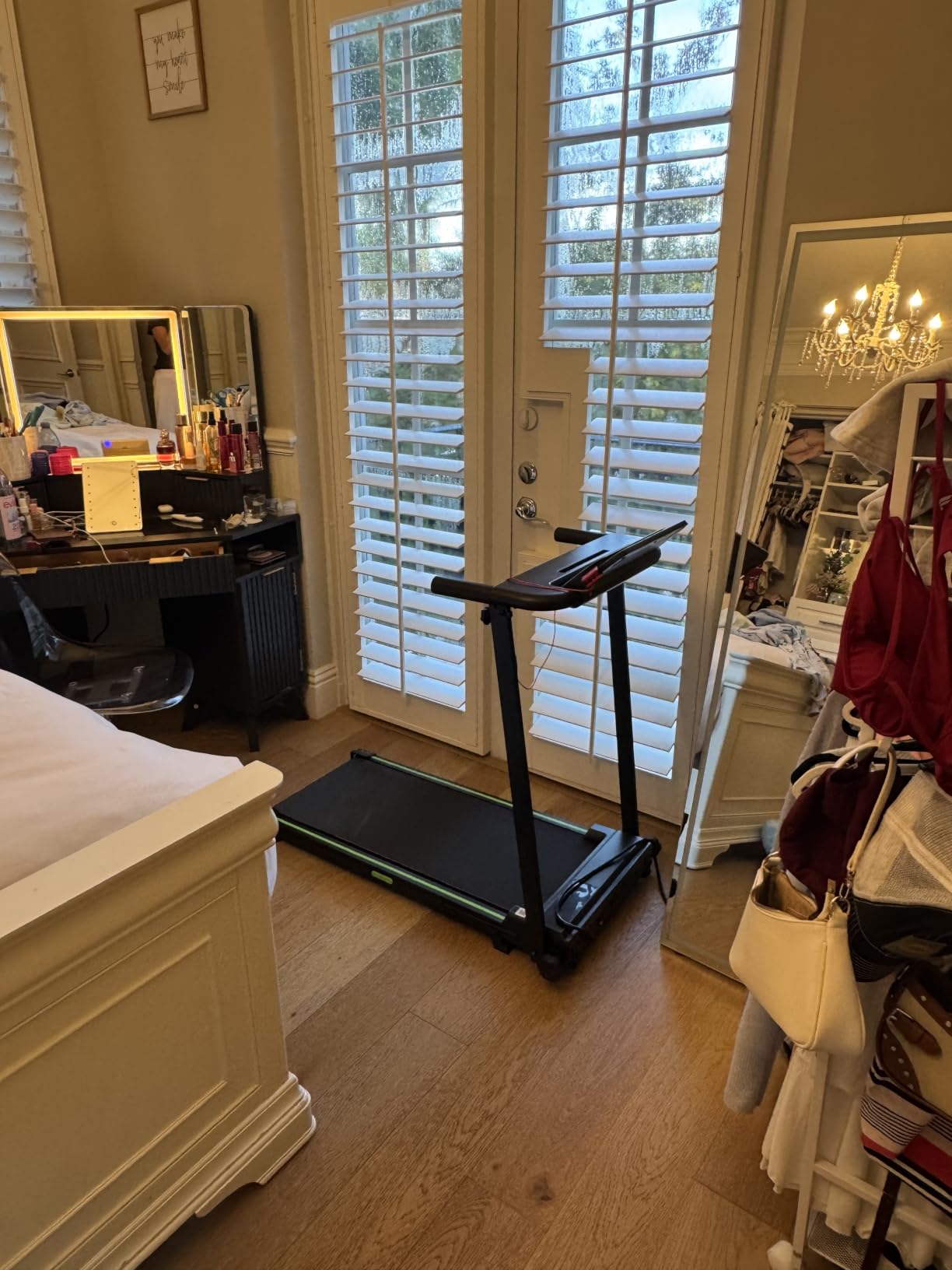 Treadmills for Home, Walking Pad with Incline, Caminadoras para Hacer Ejercicio, 0.6-6.2 MPH Portable Foldable Under Desk Caminadora, Eléctrica Casa Tredmill, Folding Compact Running Machine customer photo 1