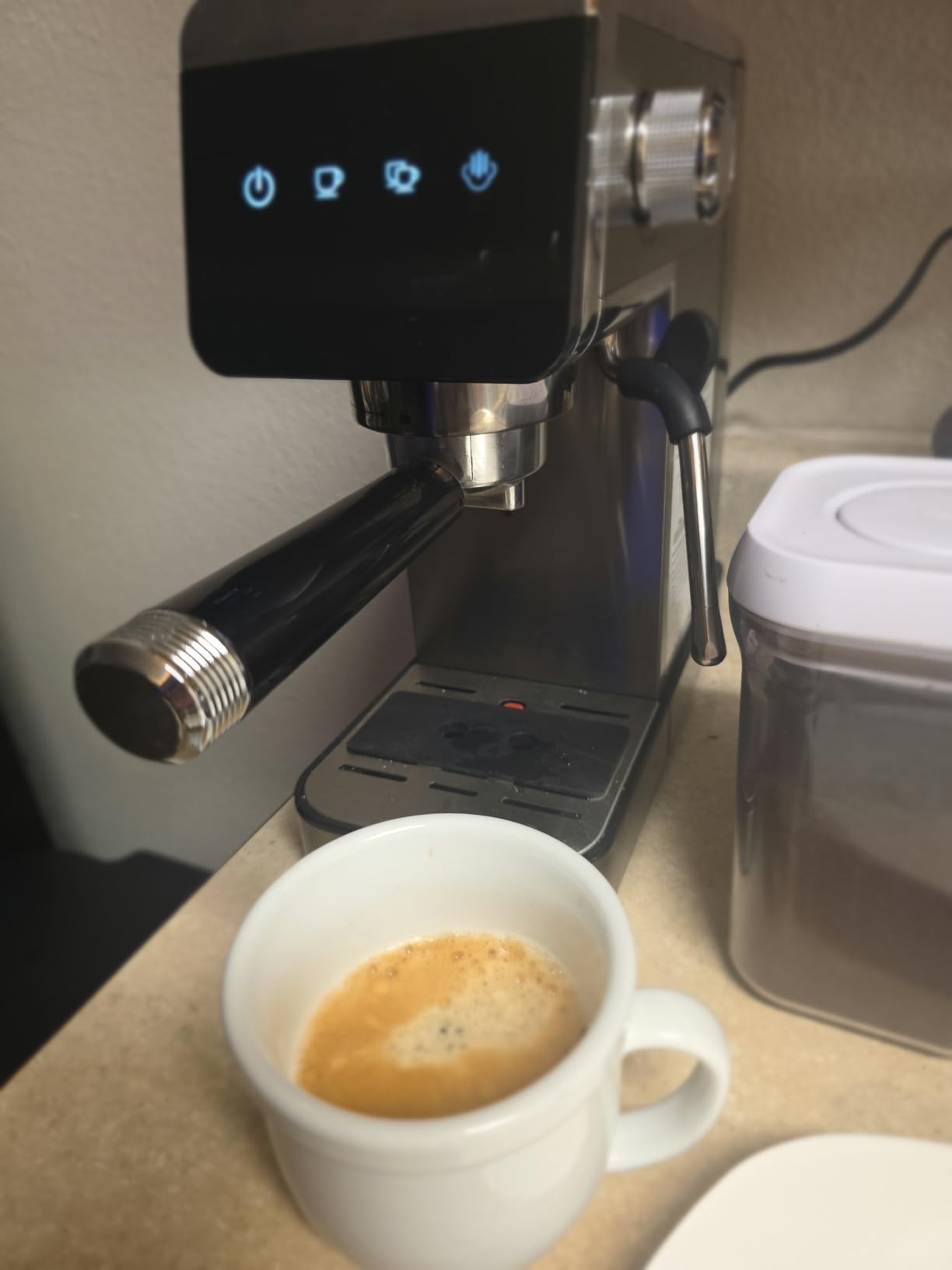 AMZCHEF Espresso Machine with Self-Cleaning, 20Bar Coffee Maker, Platinum customer photo 2