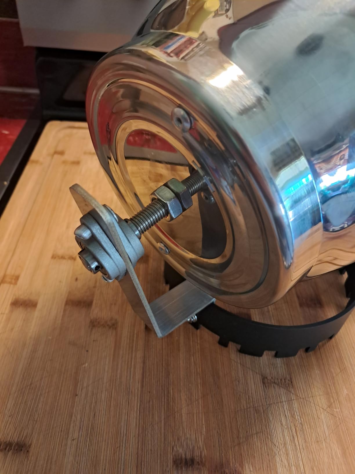 Stainless Steel Hand-Crank Drum Coffee Bean Roaster with Built-In Thermometer, Universal Base, up to 400g Capacity customer photo 1