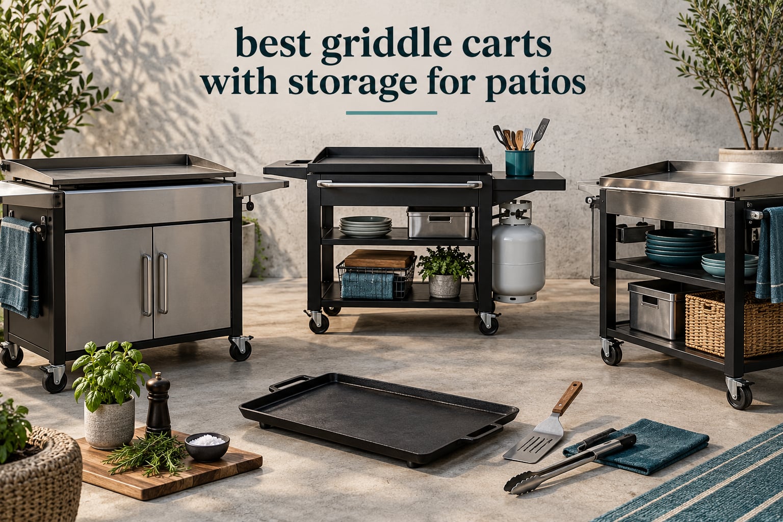 best griddle carts with storage for patios