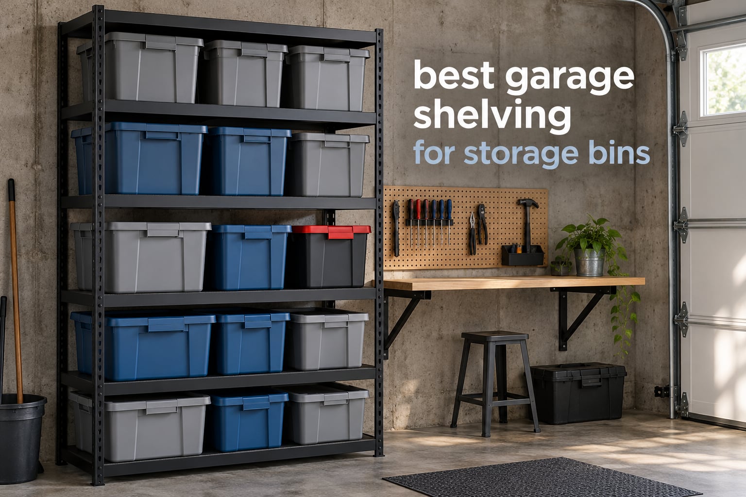 best garage shelving for storage bins