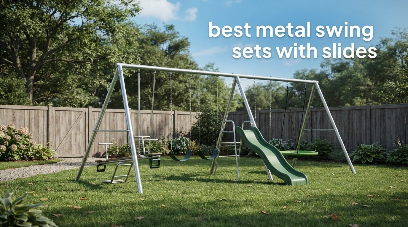best metal swing sets with slides