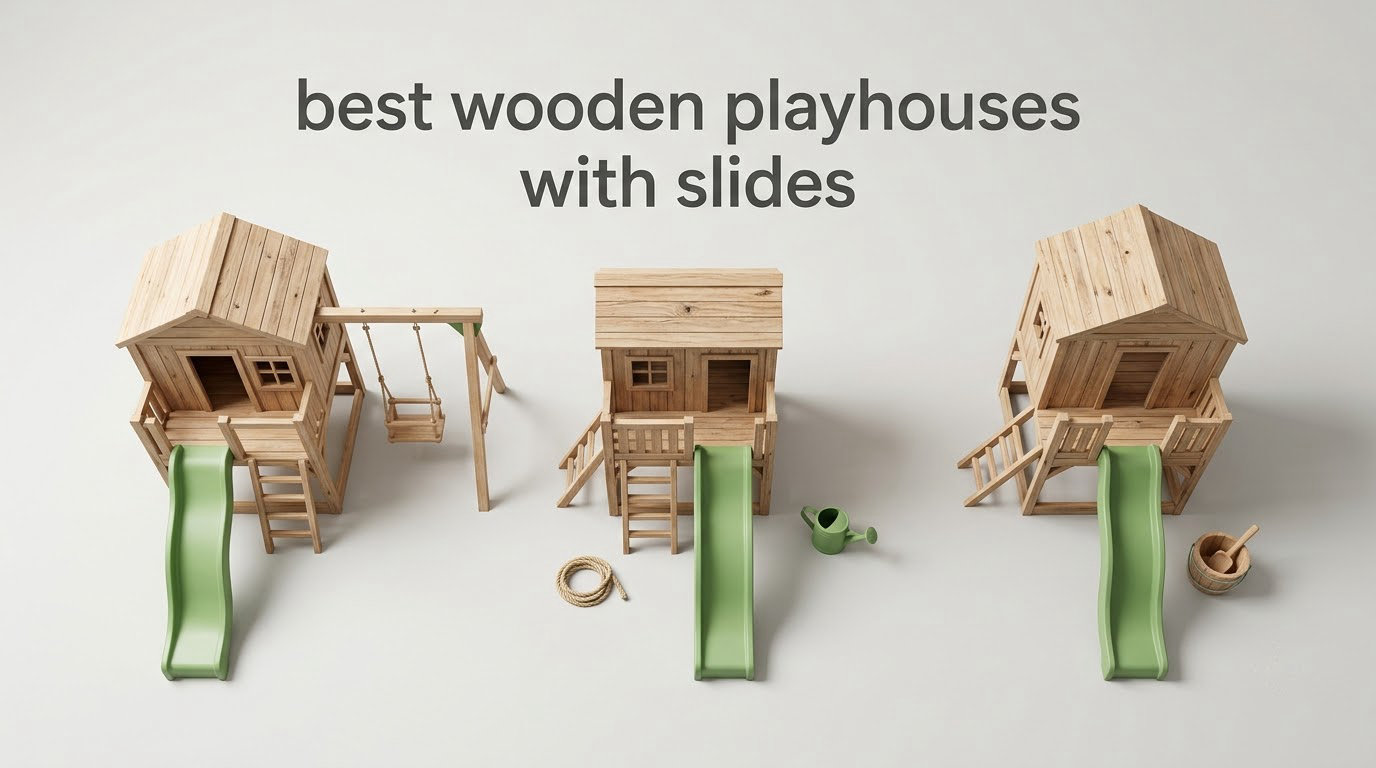 best wooden playhouses with slides